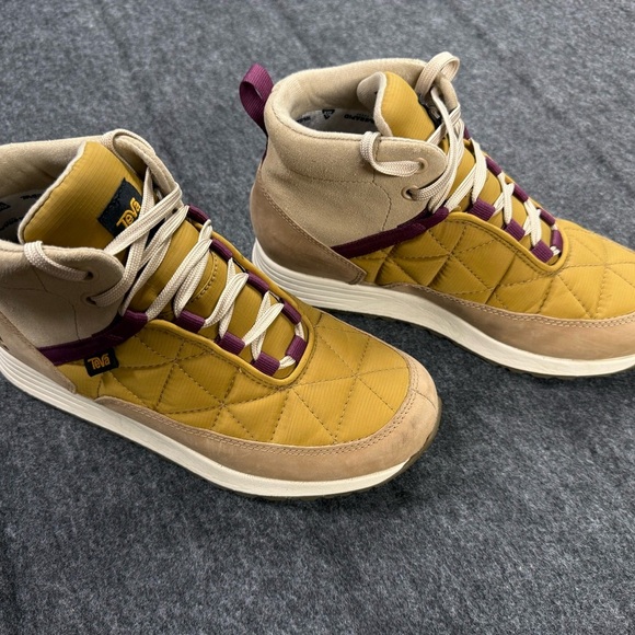 Teva Tan and Yellow Quilted High-Top Sneakers - Picture 1 of 7